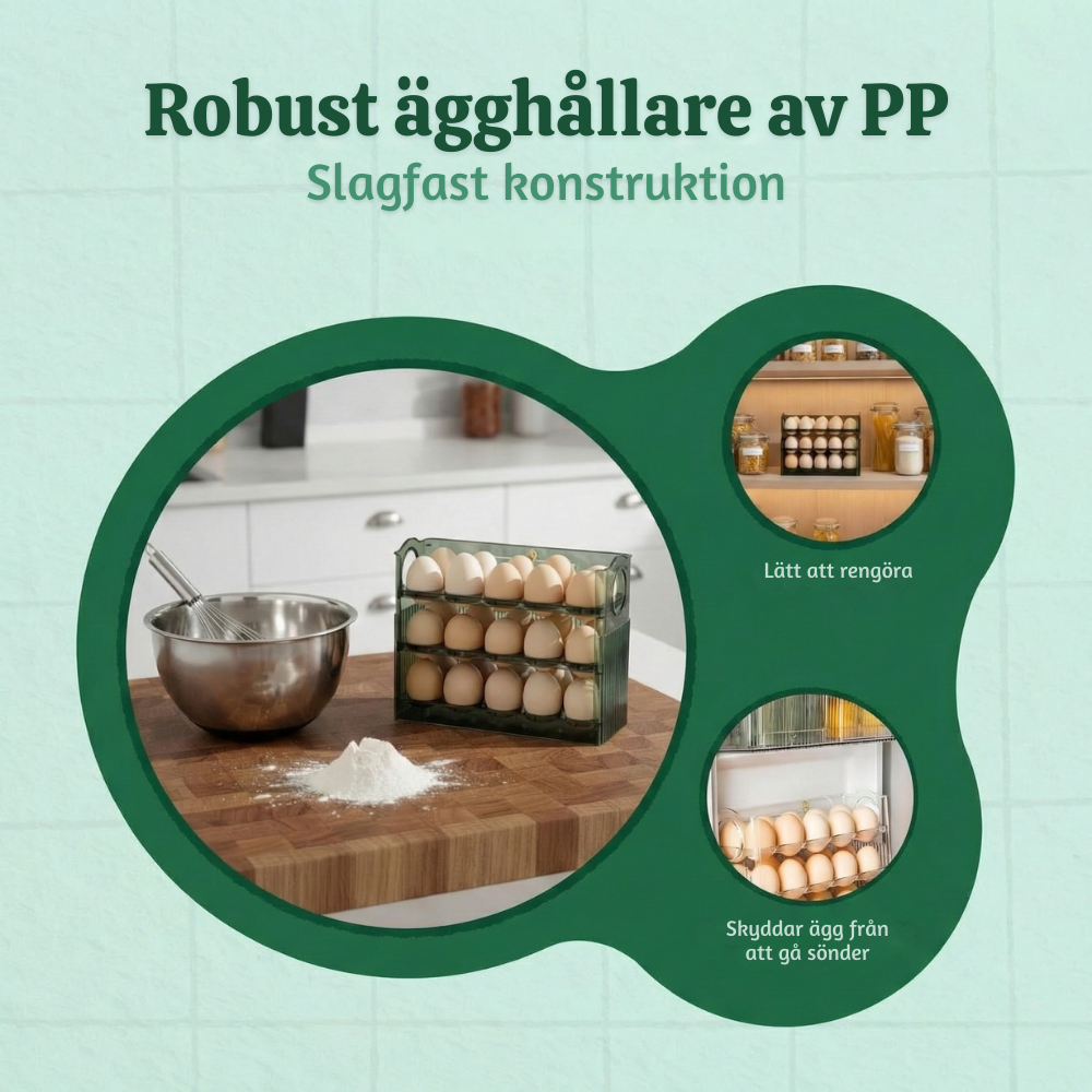 FreshNest™ – Flerskikts Självdispenserande Äggförvarings Organizer