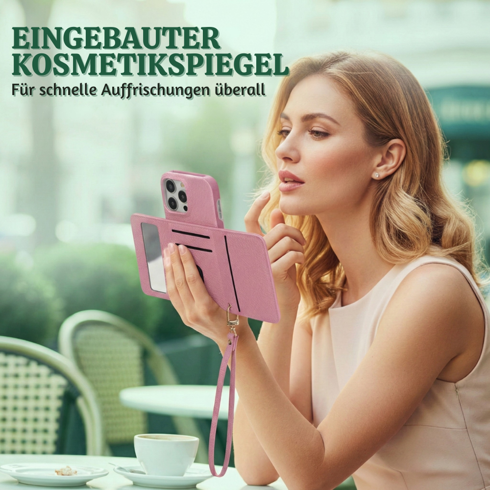 ChicCarry™ – Skyddande Mobilplånboksfodral med Spegel