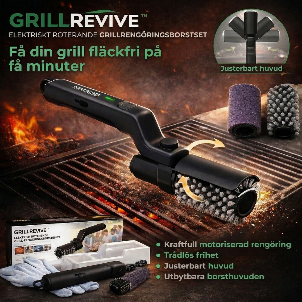 GrillRevive™ – Elektriskt Roterande Rengöringsborstset För Grill