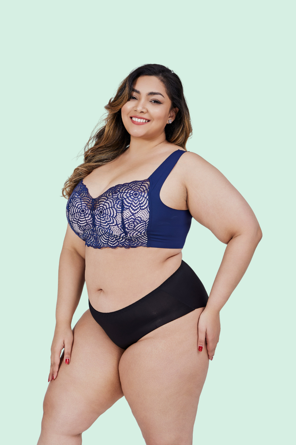 Selene™ – Sömlös Spets Push-Up BH med Stöd