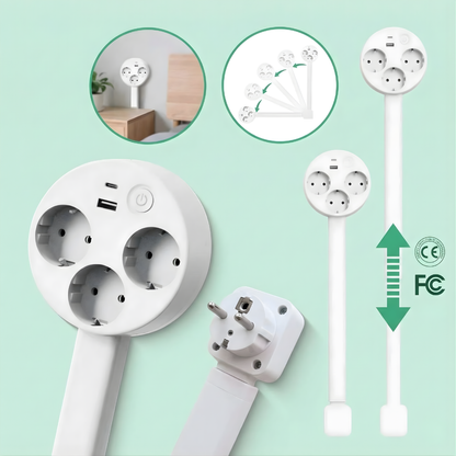 FlexPlug™ – Justerbar Multiuttag Strömförlängningshub