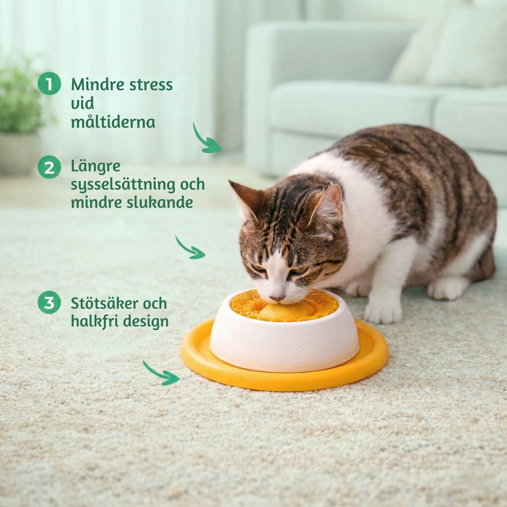 CalmNibble™ – Halkfri Slow Feeder Slickskål & Bollmatare för Hundar & Katter