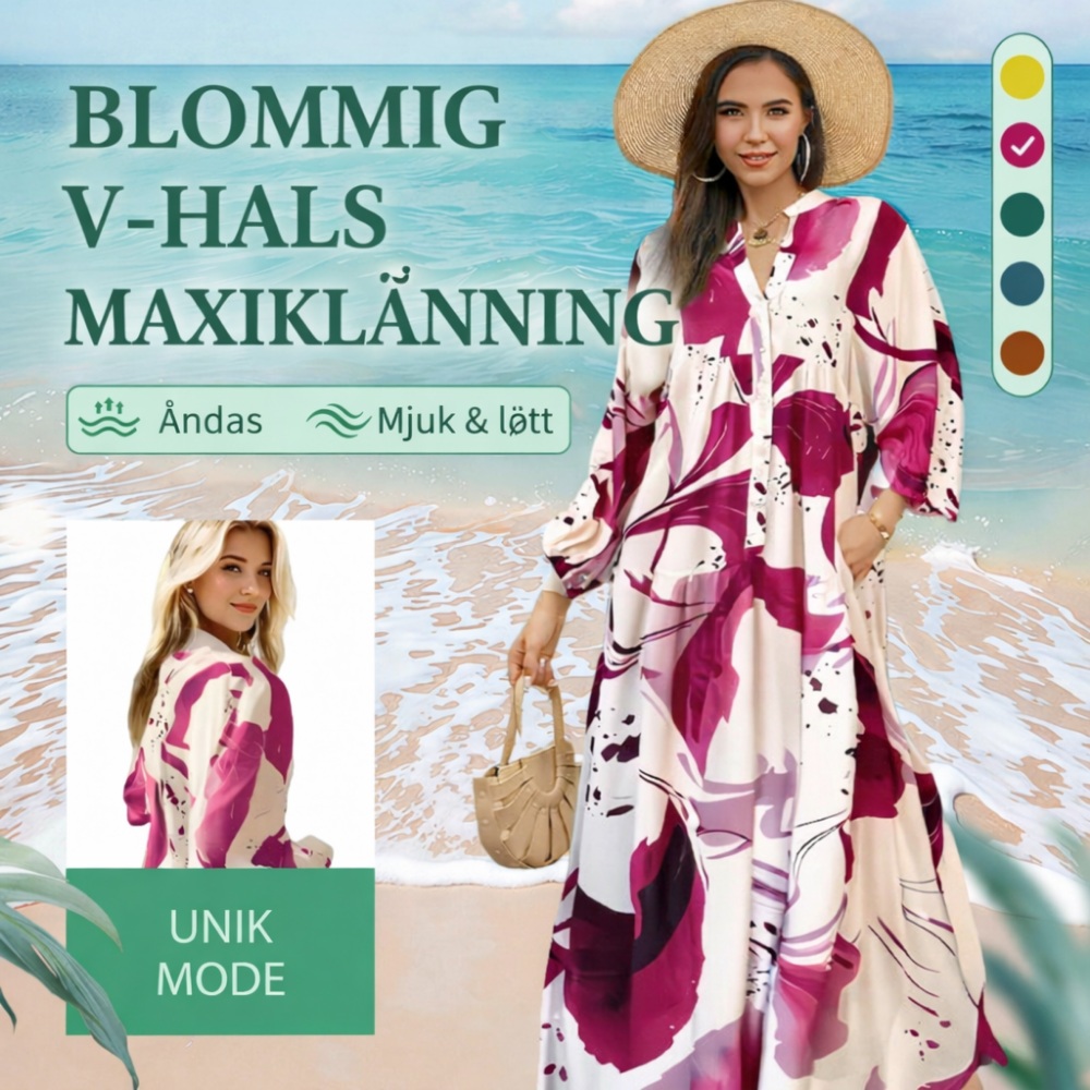 Sienna™ – Elegant Blommig Maxiklänning för Kvinnor