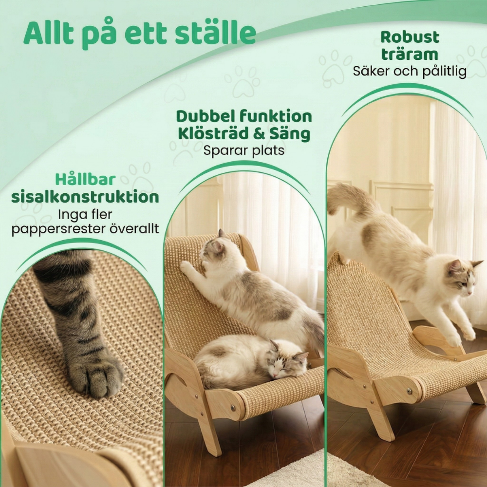 PawHaven™ – Premium 2-i-1 Sisal Klösmöbel Och Bädd För Katter