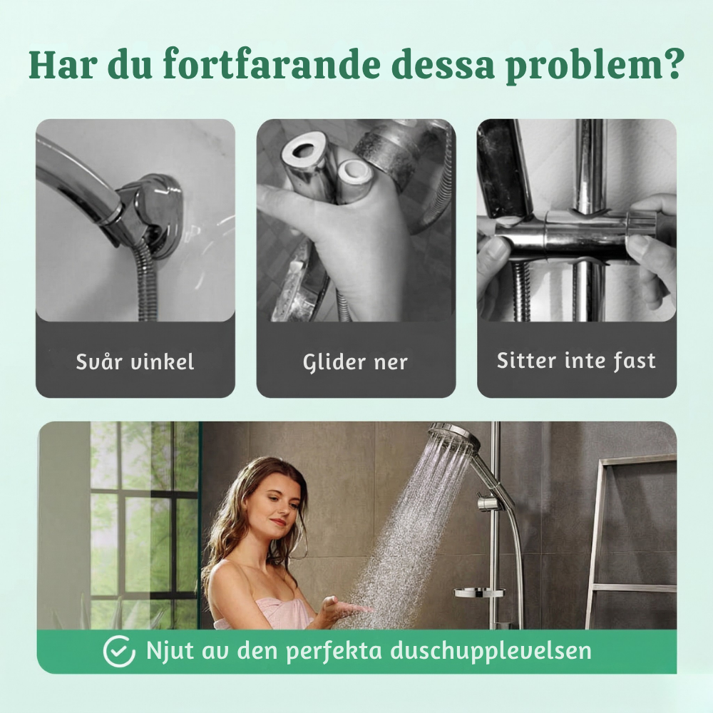 GlideDock™ – Justerbar Borrfri Duschhållare