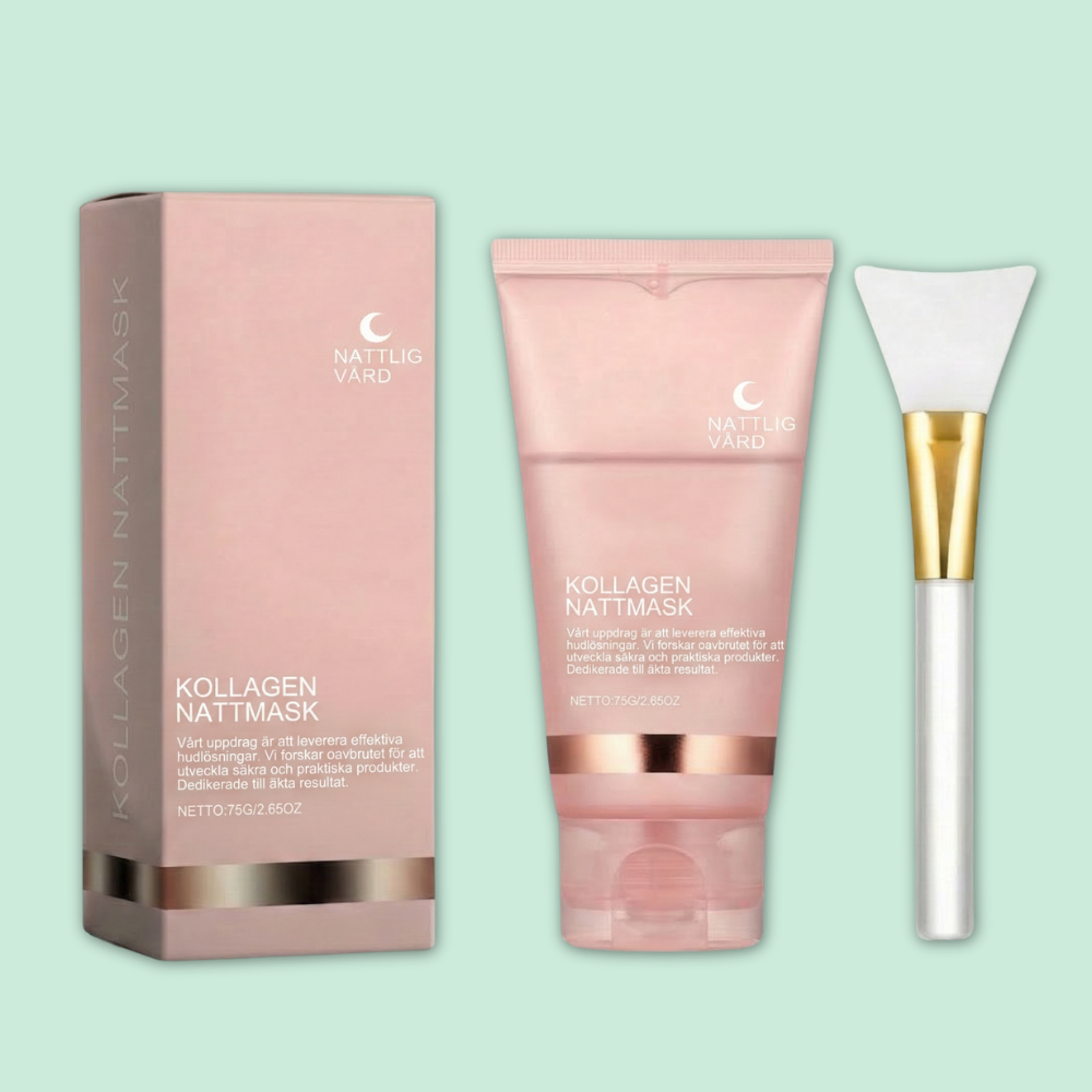 LunéaSkin™ – Återfuktande Bio-Kollagen Inpackande Nattmask Set