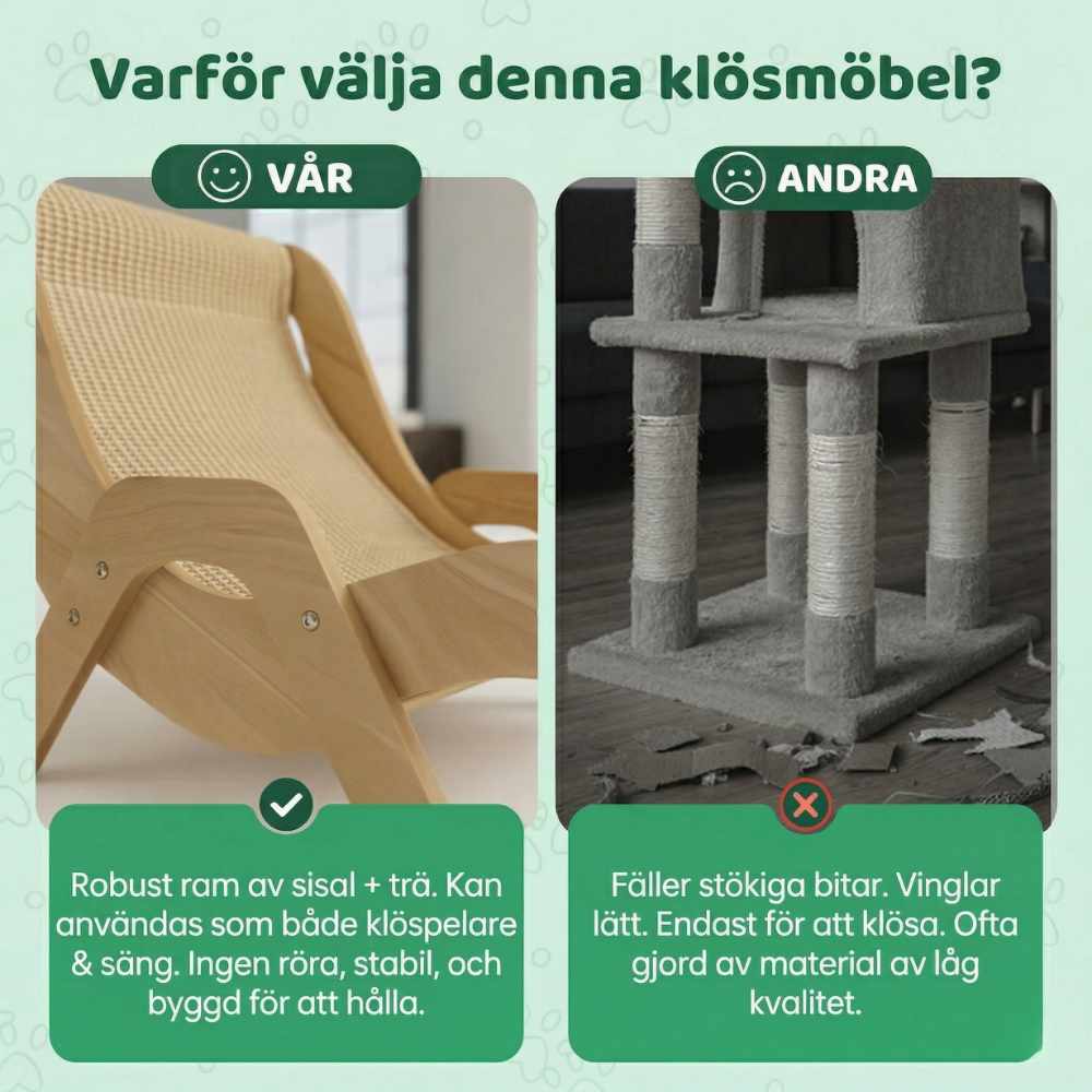 PawHaven™ – Premium 2-i-1 Sisal Klösmöbel Och Bädd För Katter