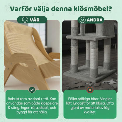 PawHaven™ – Premium 2-i-1 Sisal Klösmöbel Och Bädd För Katter