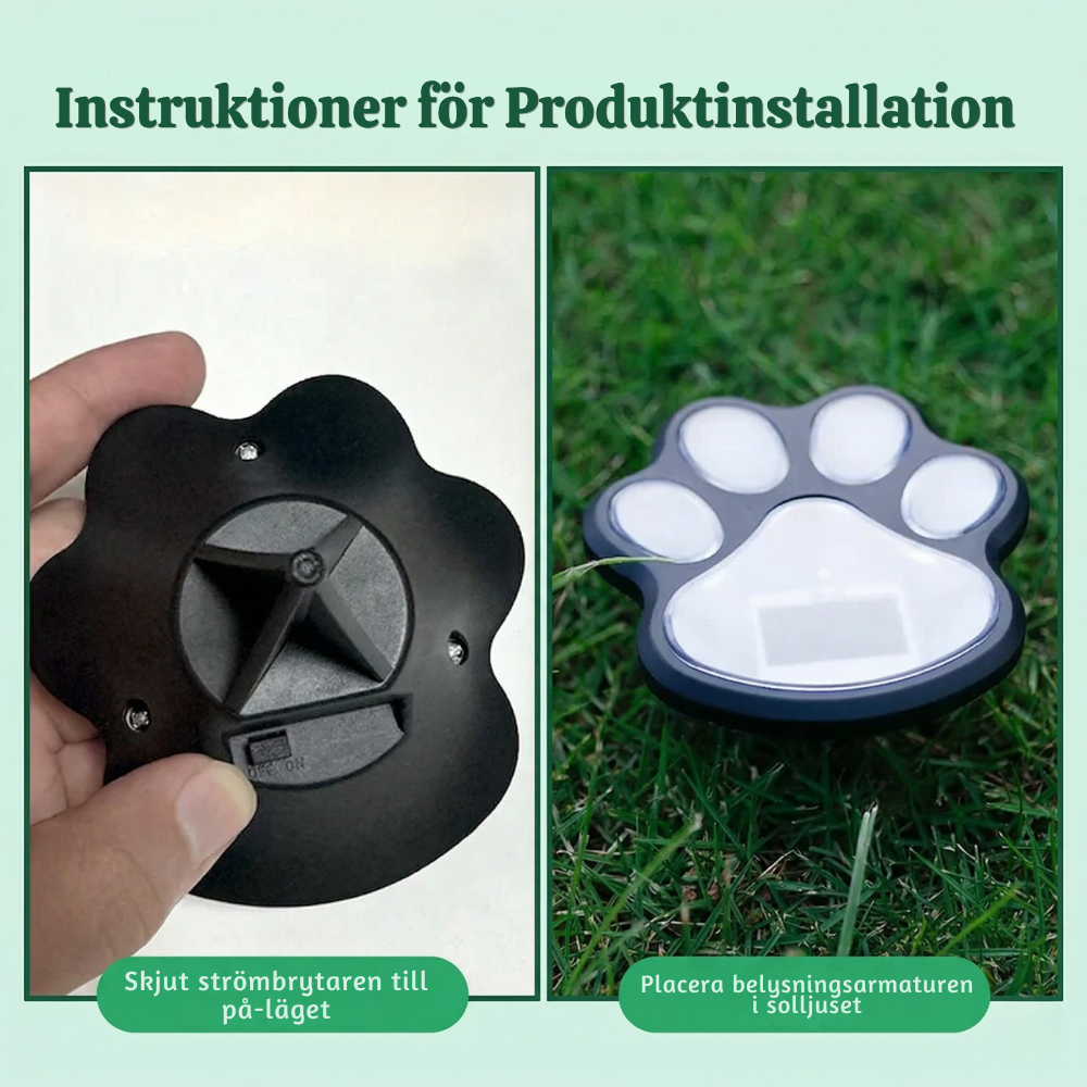 GlowPaws™ – Soldrivna Utomhus Tass Stig Lampor