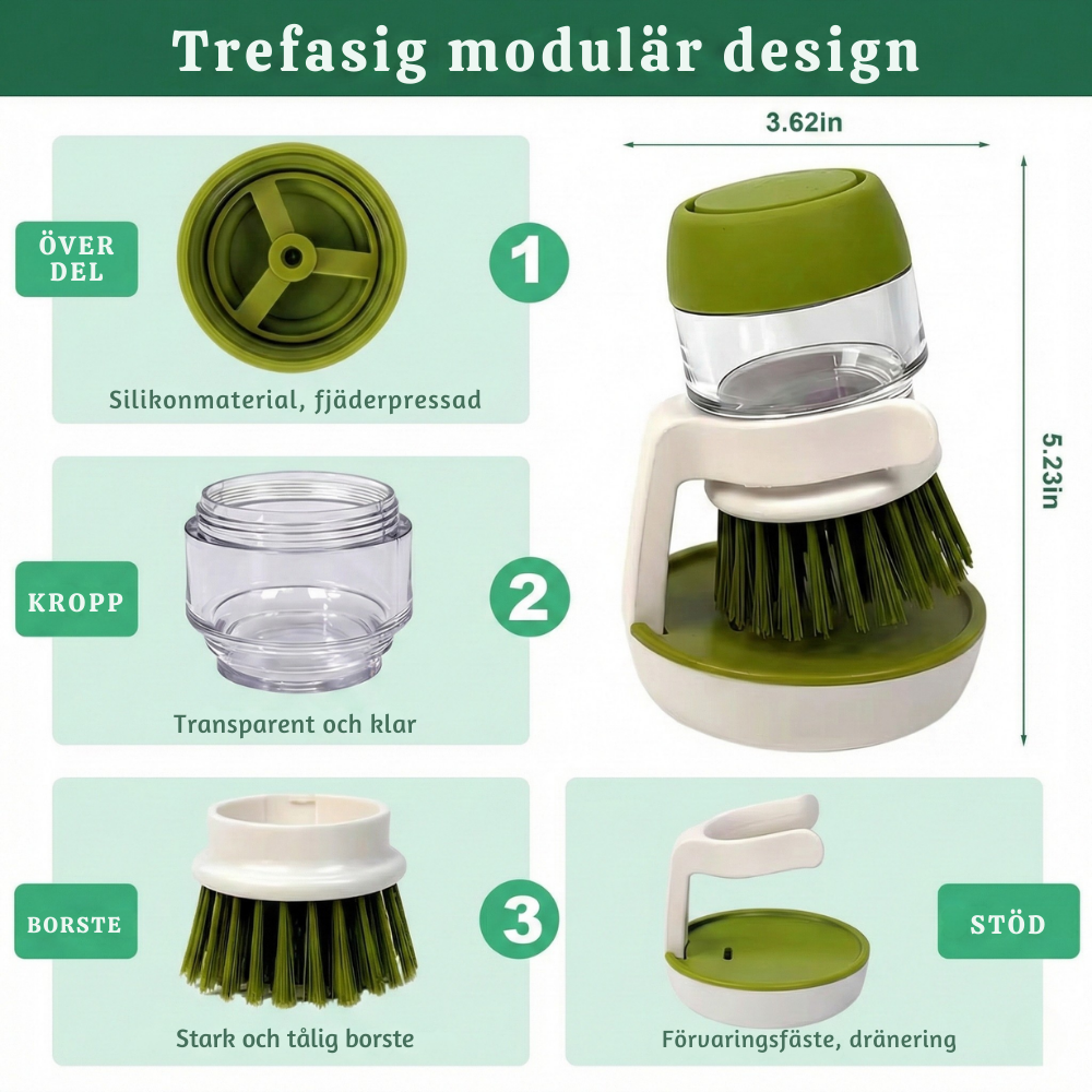 ScrubJet™ – Köks Skrubbborste med Inbyggd Tvåldispenser