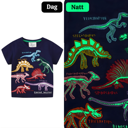 DinoGlow™ – Barn T-Shirt med Självlysande Dinosaurie