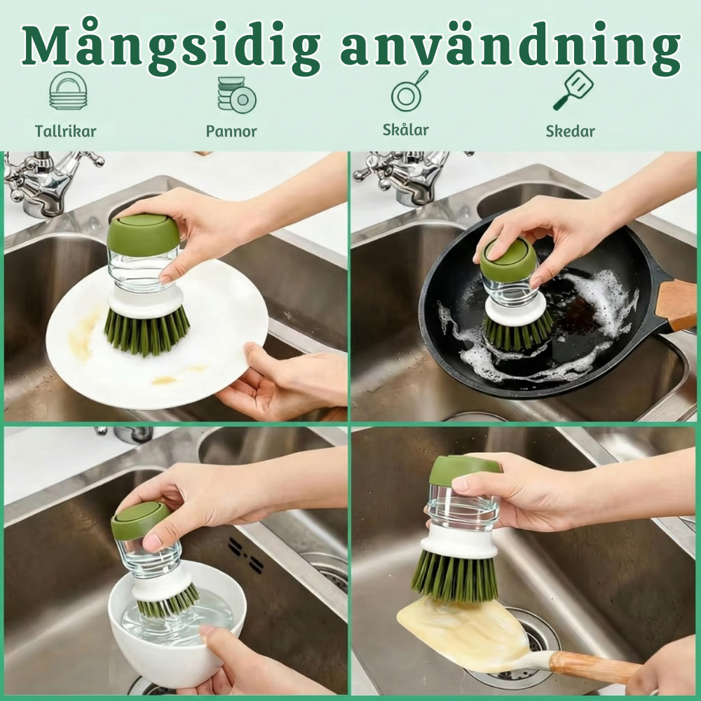 ScrubJet™ – Köks Skrubbborste med Inbyggd Tvåldispenser