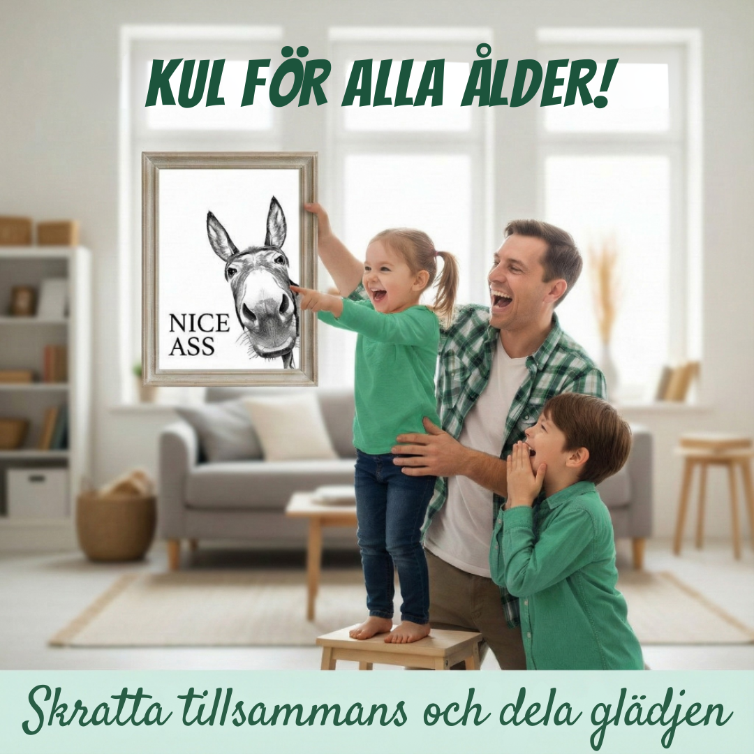 CheekyDonk™ – Rolig Åsna Badrumsväggdekoration
