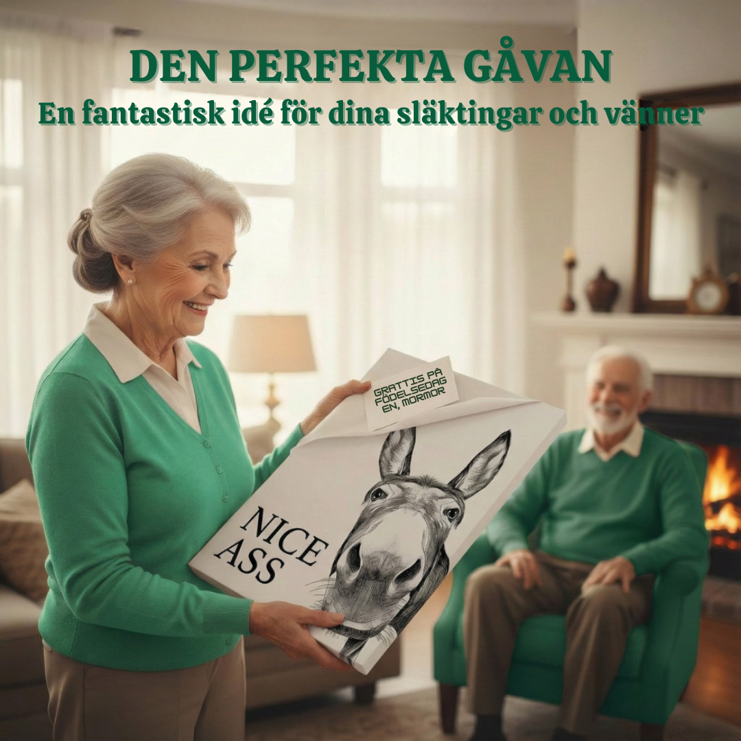 CheekyDonk™ – Rolig Åsna Badrumsväggdekoration