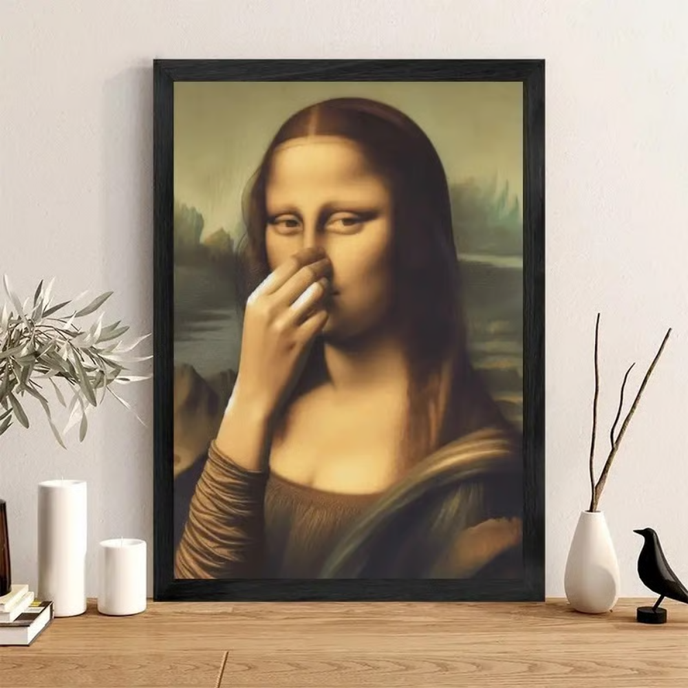 LooLisa™ – Vintage Rolig Badrums-Monalisa Väggkonst