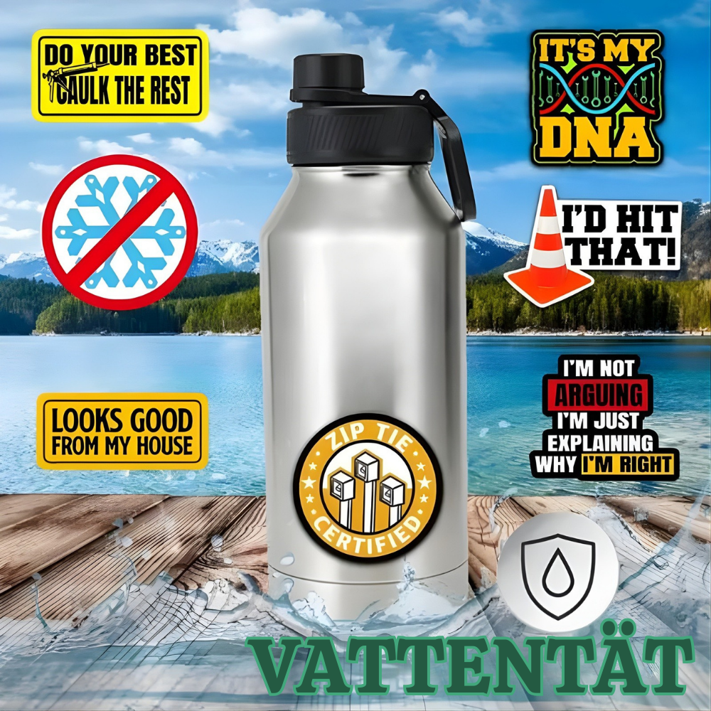 TradeJokes™ – Roligt Vattentätt Blue Collar Stickerpaket