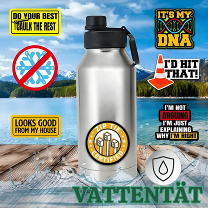 TradeJokes™ – Roligt Vattentätt Blue Collar Stickerpaket