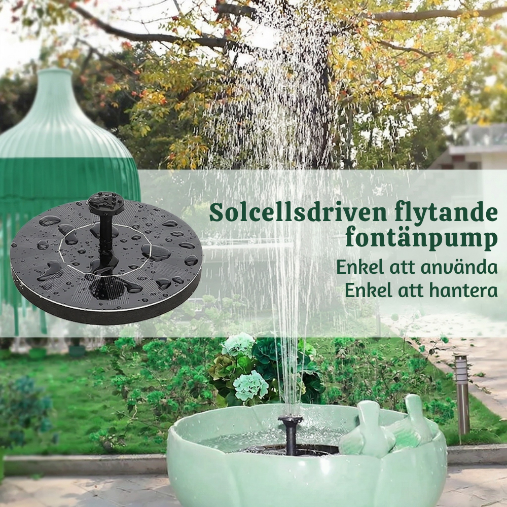 AquaBloom™ – Stilren Solcellsdriven Flytande Vattenfontänpump