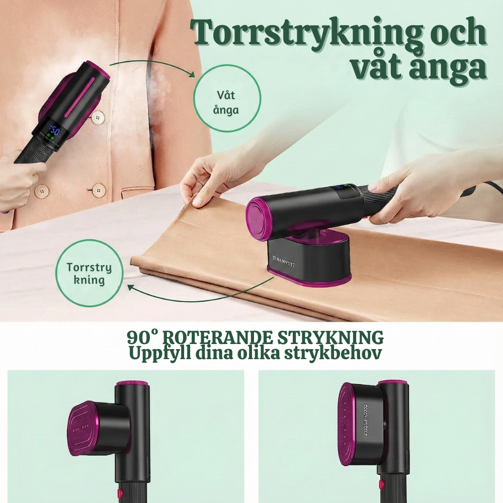 SteamPro™ – Handhållen 2-i-1 Bärbar Klädångare