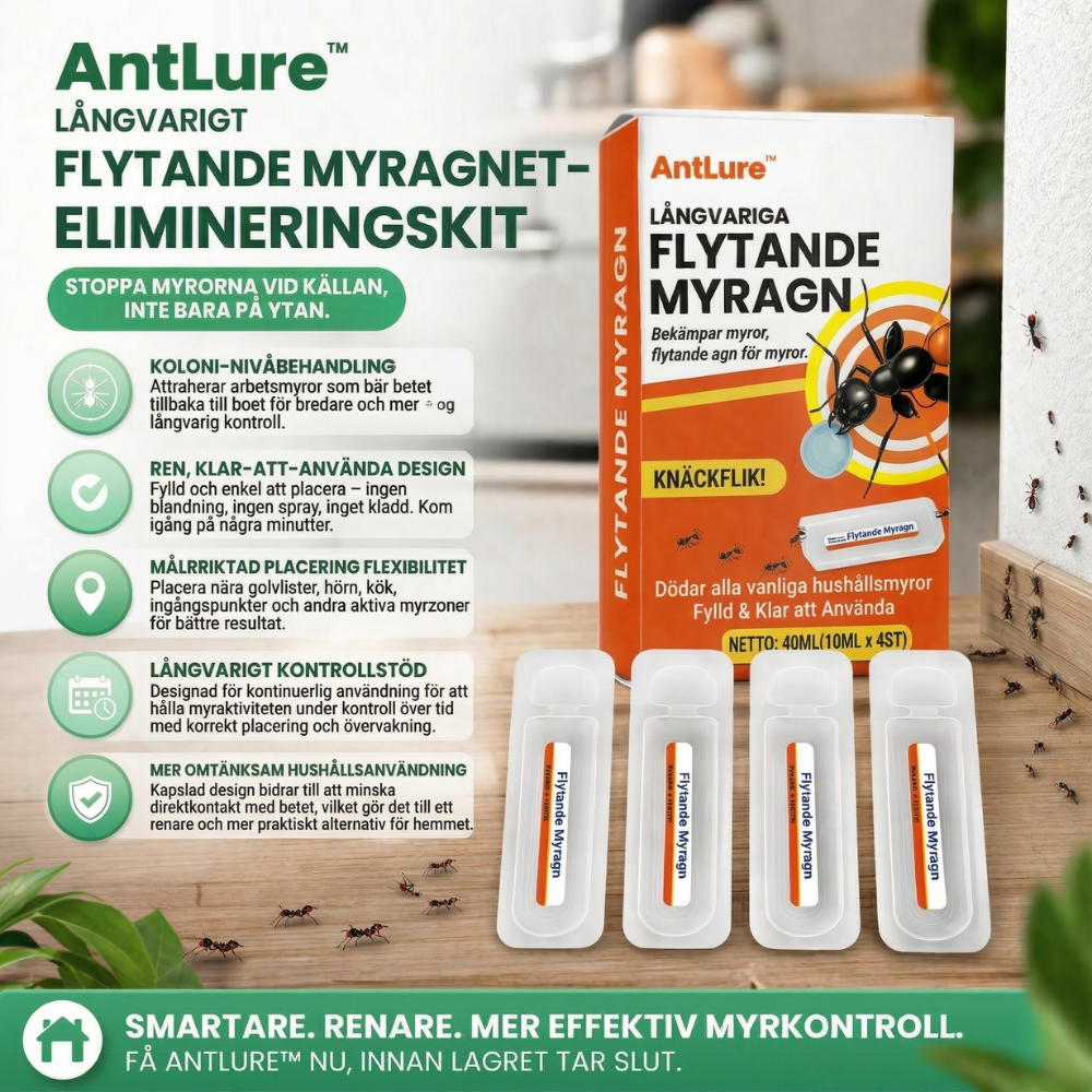 AntLure™ – Långvarigt Kit För Bekämpning Av Myror Med Flytande Bete