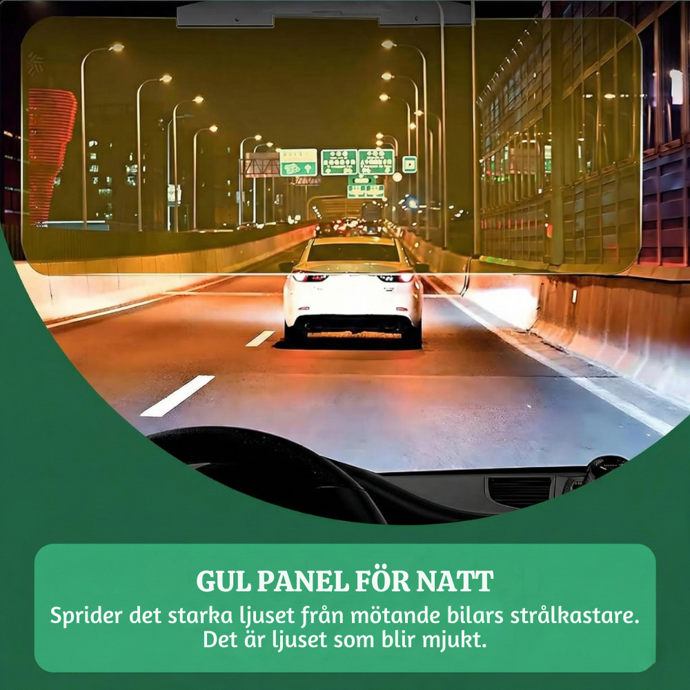 SunDusk™ – Universell 2-i-1 Anti-Bländnings Solskärm för Bil