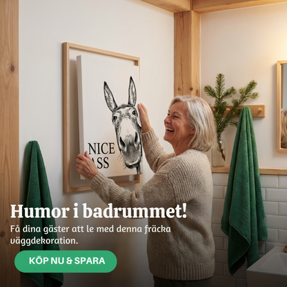 CheekyDonk™ – Rolig Åsna Badrumsväggdekoration