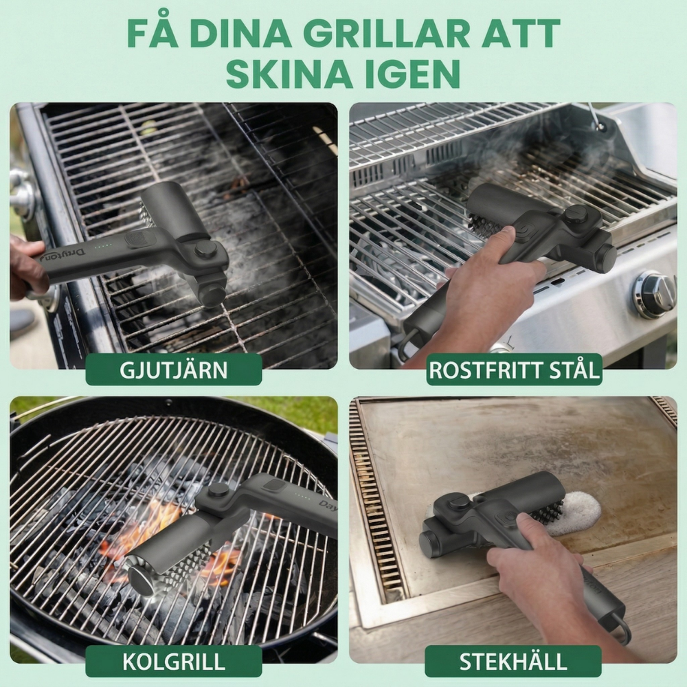 GrillRevive™ – Elektriskt Roterande Rengöringsborstset För Grill
