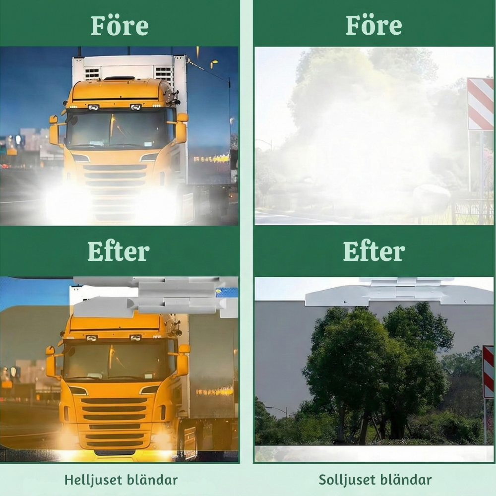 SunDusk™ – Universell 2-i-1 Anti-Bländnings Solskärm för Bil