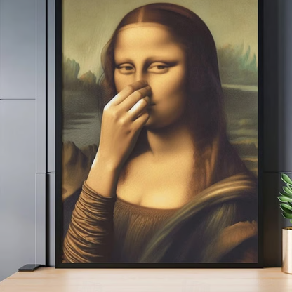 LooLisa™ – Vintage Rolig Badrums-Monalisa Väggkonst