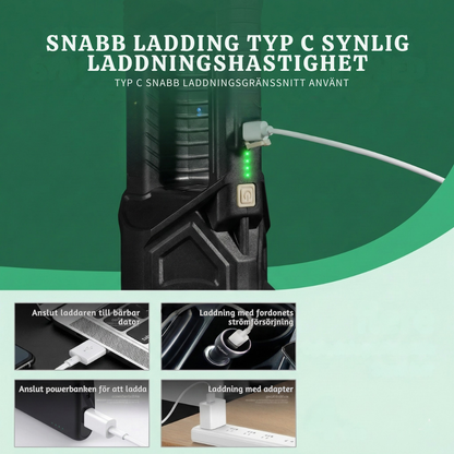 UltraRay™ – Långräckviddig Taktisk LED Ficklampa