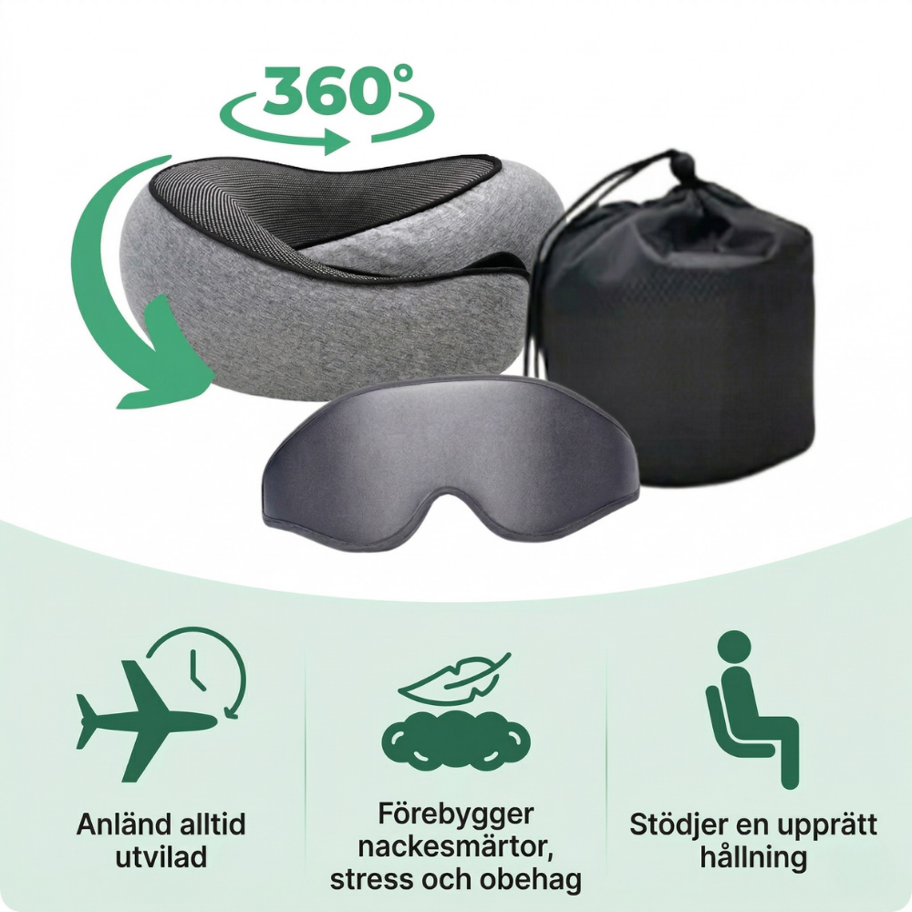 NeckNest™ – 360° Ergonomisk Resenackkudde