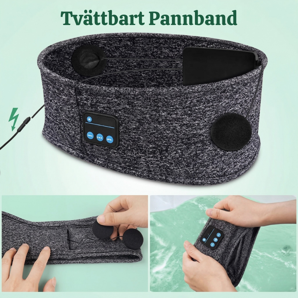 QuietRest™ – Trådlös Brusreducerande Sovmask Headband
