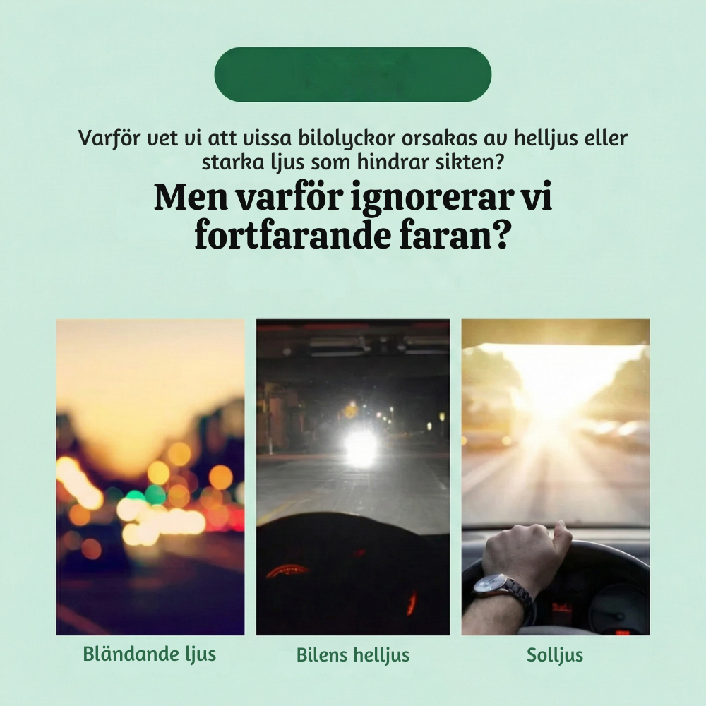 SunDusk™ – Universell 2-i-1 Anti-Bländnings Solskärm för Bil