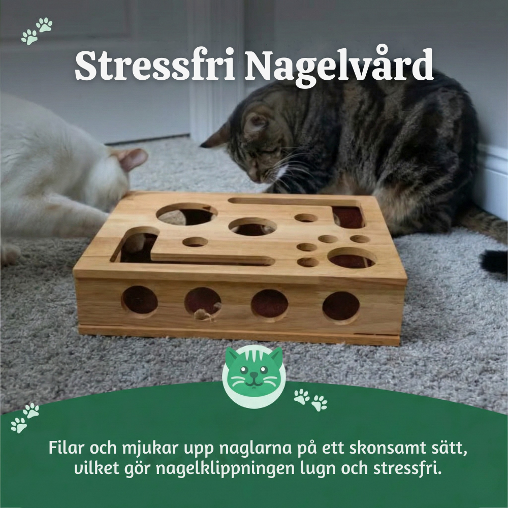 ClawCraft™ – Interaktiv Trä Katt Klofils Pussel ScratchBox