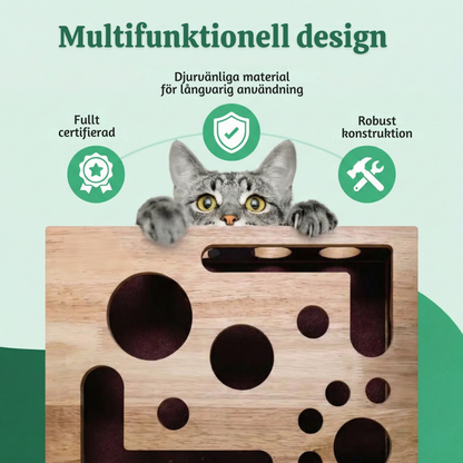 ClawCraft™ – Interaktiv Trä Katt Klofils Pussel ScratchBox