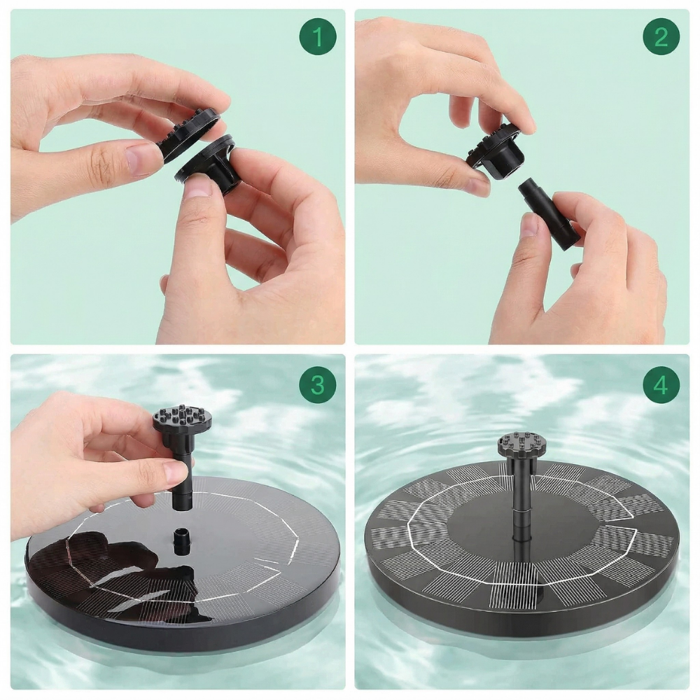 AquaBloom™ – Stilren Solcellsdriven Flytande Vattenfontänpump