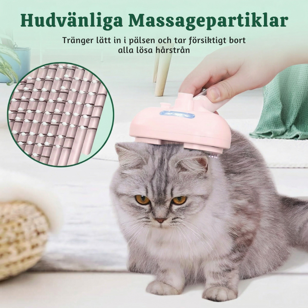 SteamFur™ – Kylande Pälsvårdsborste med Mist för Husdjur