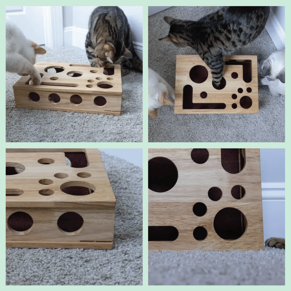 ClawCraft™ – Interaktiv Trä Katt Klofils Pussel ScratchBox