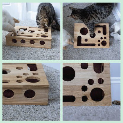 ClawCraft™ – Interaktiv Trä Katt Klofils Pussel ScratchBox