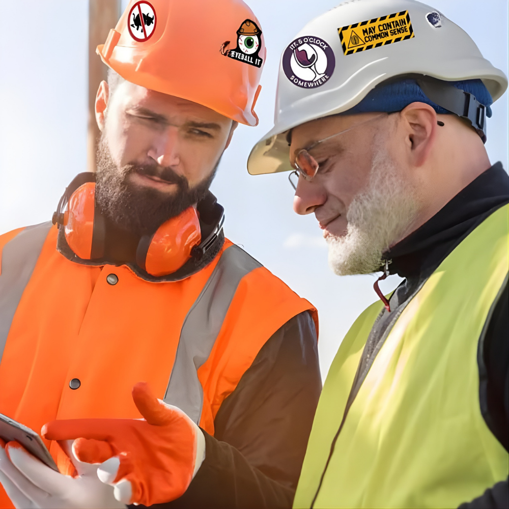TradeJokes™ – Roligt Vattentätt Blue Collar Stickerpaket