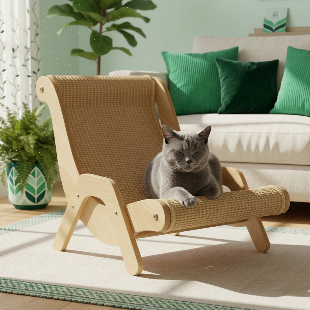 PawHaven™ – Premium 2-i-1 Sisal Klösmöbel Och Bädd För Katter