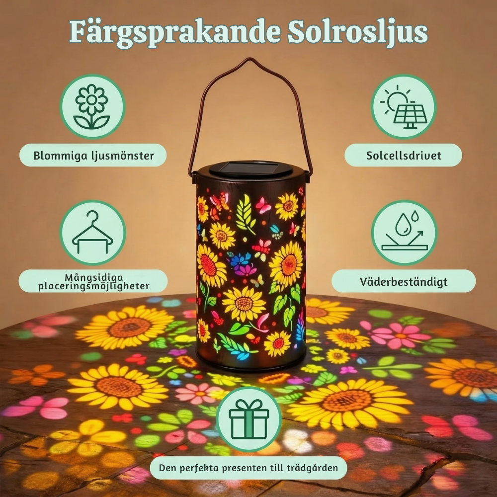 FloraGlow™ – Färgglad Soldriven Blomster Lykta Lampa