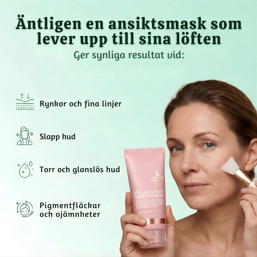 LunéaSkin™ – Återfuktande Bio-Kollagen Inpackande Nattmask Set
