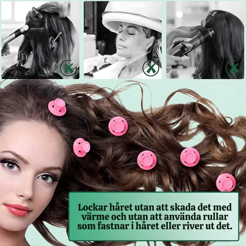 CurlBloom™ – Skonsamt Värmefritt Silikon Hårlockningsset