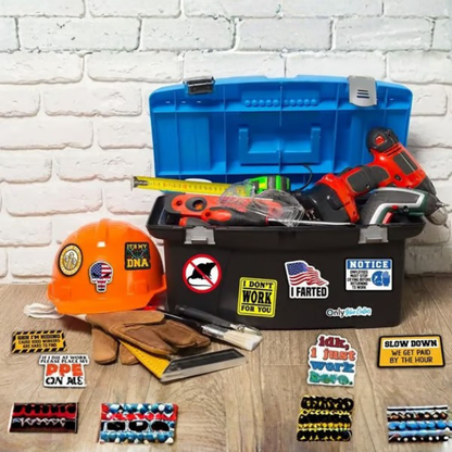 TradeJokes™ – Roligt Vattentätt Blue Collar Stickerpaket