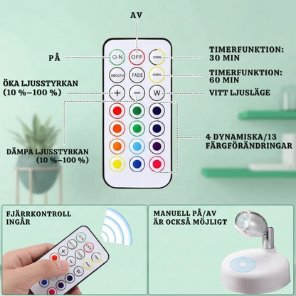 Auralis™ – Trådlös Justerbar Spotlight Stämningslampa