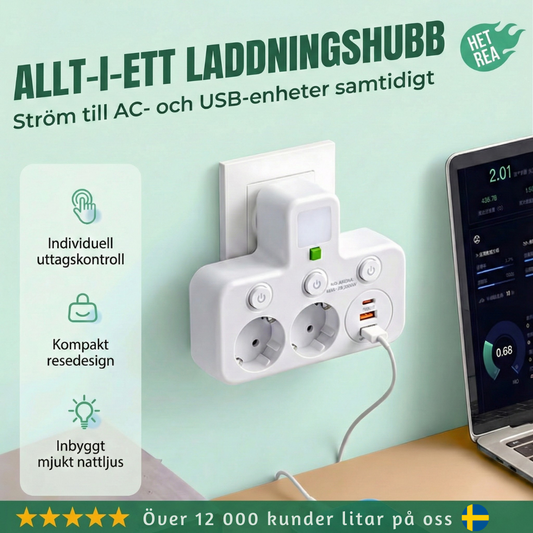 PlugWise™ – Smart Grenuttag med USB Laddningshub