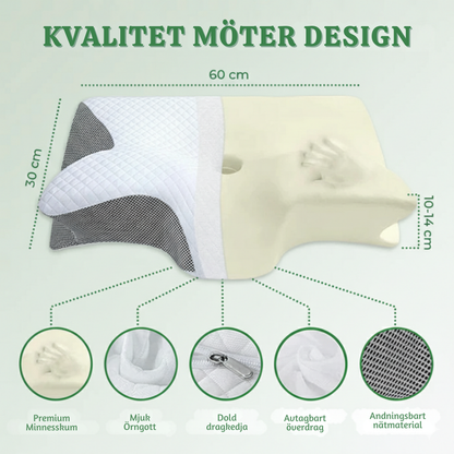 CloudCerv™ – Ergonomisk Memory Foam Kudde med Stöd