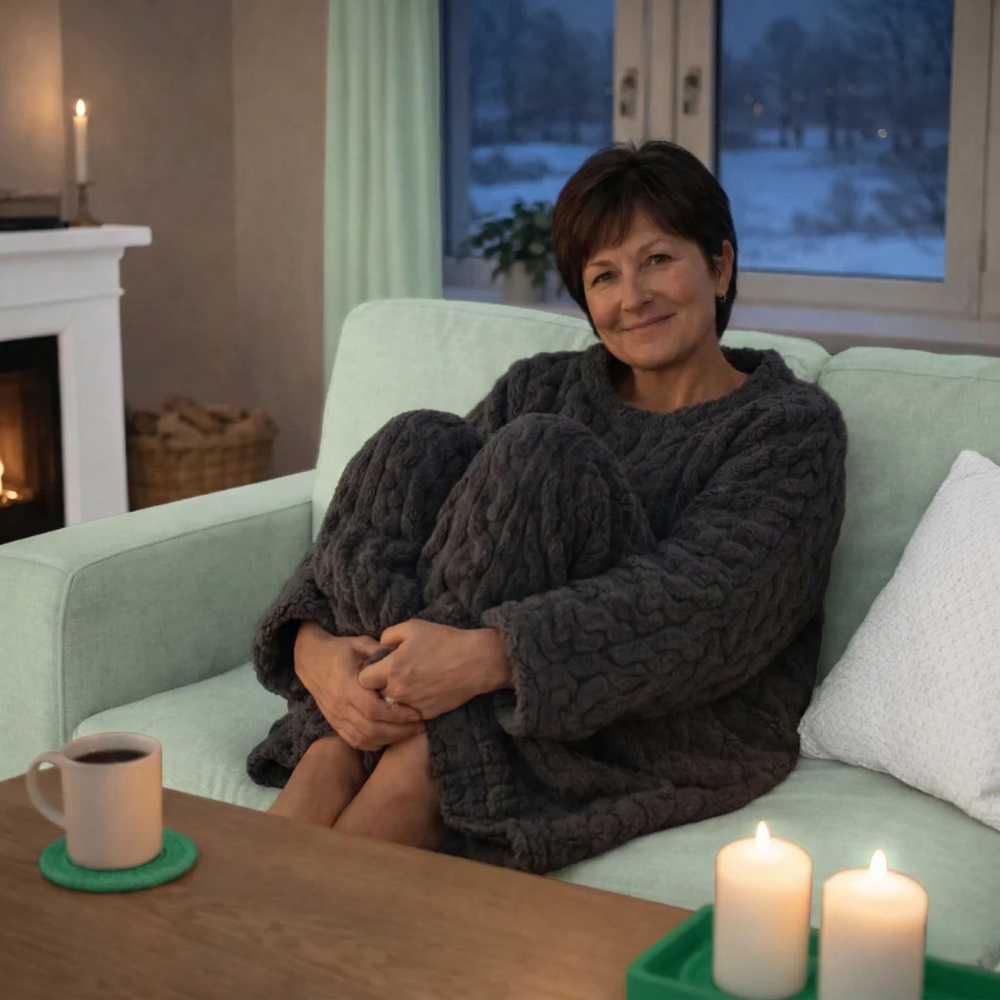 Linnea™ – Mysig Oversize Bärbar Filt Loungedress