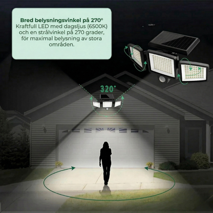 SolarisBeam™ – Solcellsdriven Utomhusvägglampa Med Rörelsesensor